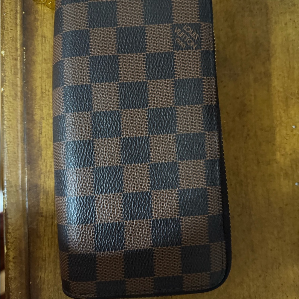Brown Checkered Wallet
